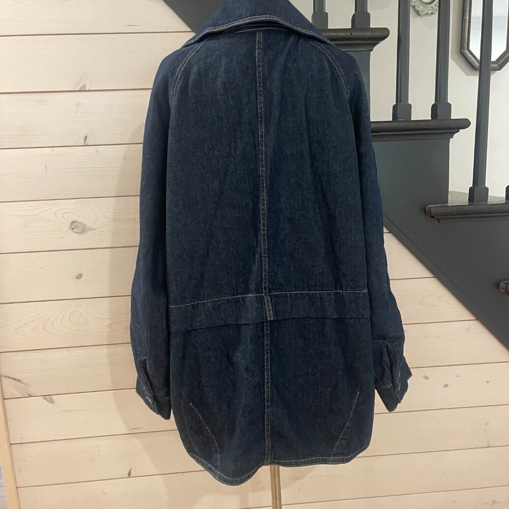 Free People Denim Car Coat NWOT oversized Size XS - Picture 9 of 11